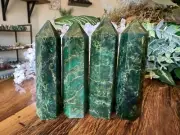1 PCS Emerald Stone Tower Single Point Obelisk Gemstone Crystal Wand Specimen