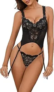 [PHEZEN] Women's two piece lace bra and panty set, sexy lingerie set