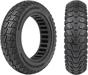 ZAITUO 60/70-6.5, 10x2.5 10" Off-Road Honeycomb Tyre, Air Pocket Non-Pneumatic Solid Tyre w/Slot 45mm Replace for Segway Ninebot Max G30P G30LP G30D G30E Electric Scooter Tire Wheel Parts (Black x2)