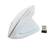 2.4G Wireless Vertical Ergonomic Optical Mouse Ergonomic Wireless Mouse for Laptop, PC, Notebook Vertical Wireless Computer Mouse white