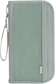 [MTSDM] Family Passport Holder Wallet, Travel Document Organizer Zipper Pouch with Removable Wristlet, Blocking Credit Card Wallet Travel Document Clutch Bag Fits Phone and Tickets for Women Men