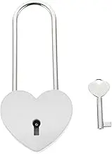 Baluue Love Lock Heart Padlock with Key, 10CM Diary Lock White Wishing Locker Lock for Valentine's Day Present Decor