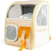 Cat Space Capsule Backpack Carrier, Breathable Mesh, Large Capacity PU Leather Sling Bag for Travel with Transparent Window (College)