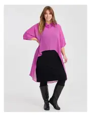 [Taking Shape] Chiffon Ada Long Sleeve Layering Top in Pink