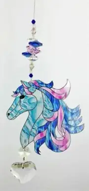 Crystal Suncatcher horse gift, rainbow prism suncatchers handmade in Australia