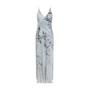 [Alberta Ferretti] Alberta Ferretti-Light Blue Printed Viscose Evening Dress-Donna 38 IT