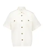 patch-pocket cotton shirt S,XS,M White