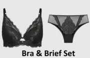 CITY CHIC Bra 16DD / 38DD & brief 14 / XS Set PLUS SIZE Blythe Black Lingerie