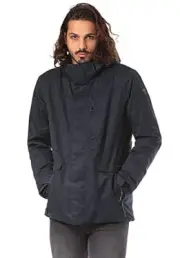 CMP Men PFC Free Puffer Jacket, hardshell jacket, outdoor jacket Black Blue, 46