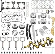 G4KJ 2.4L Engine Rebuild Overhaul Kit w/Crankshaft/Connecting Rod/Timing Chain Kit/Head Gasket Kit/Pistons for Kia Sportage Hyundai Tucson Sonata Santa Fe Sport 2.4L