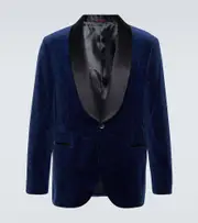 [Brunello Cucinelli] Brunello Cucinelli Paisley cotton velvet tuxedo jacket AU 87 blue