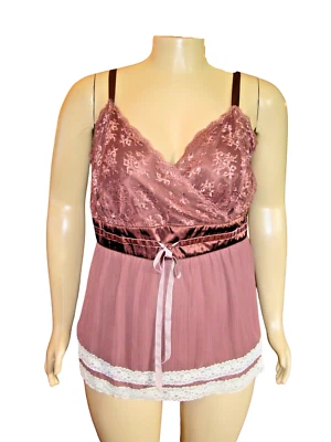 Lane Bryant Cami Top Women's 26 Mauve Pink Sexy Sleeveless