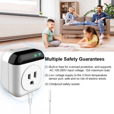 Programmable Smart Wifi Thermostat Plug Outlet 1200W APP Remote Control J9D7