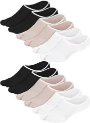 Geyoga 6 Pairs Flip Flop Socks Split Toe One Size, Black, White, Skin Tone