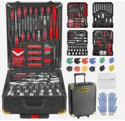 1180 PCS Professional Hand Tool Set Aluminum Case Tool Kits With Rolling Box