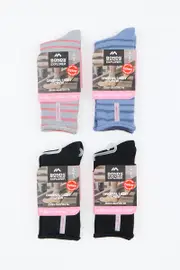 [Bonds] Bonds Explorer Womens Original Lightweight Cotton Crew Socks 4 Pack Size: 8-11 8-11 Multicolor