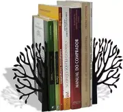- Book Holder Organizer with - Steel Bookends for Books Trees Theme