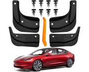 Mud Flaps for Tesla 2024 Model 3 Highland, 4Pcs Set, Splash Guards Mudguard Fender Front and Rear for Model 3 Highland, No Drilling Required Car Fender Kit