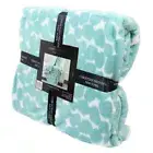 Christian Siriano , Plush THROW BLANKET, OVERSIZED 60"x70", aqua color