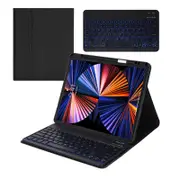 Nevenka Removable Square Keyboard Case 7 Color Backlit For iPad Pro12.9 with Pen Slot-Black
