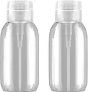 2PCS 300ml Polish Remover Pump Makeup Remover Bottles Press Toner Dispenser Push Pump Container Push Dispenser for Acetone Liquid