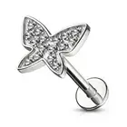 Piercing Labret Ear Butterfly Rhinestone