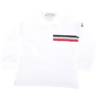 在飛比找Yahoo奇摩購物中心優惠-MONCLER MAGLIA 童裝 側徽章白色長袖POLO衫