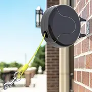 Extendable Dog Lead, Wall Mounted, 30 Feet for Small to Large Dogs Between 20 and 100 lbs, Patented Retractable Dog Lead, Ideal for Yard/Garden, Durable for 70,000 Cycles (Black, 9 m)