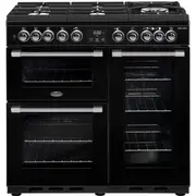 Belling 90cm CookCentre Gas Through Glass Electric Oven - Black