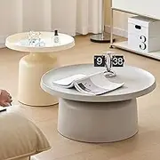 EKDJSN Coffee Table Set, Heavyweight Center Table, Edge Heightening Design, Nesting Tables for Small Space, Easy Assembly, for Living Room Balcony Office(Gray)