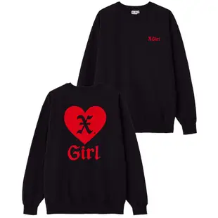 X-girl HEART CREWNECK SWEAT TOP 大學Ｔ 105233012004