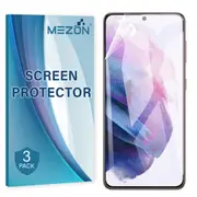 [3 Pack] Samsung Galaxy S21 FE 5G Premium Clear Edge-to-Edge Full Coverage Hydrogel Screen Protector Film by MEZON (S21 FE 5G, Hydrogel)