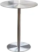 Stainless Steel Modern Table - Bar Height Table, Tall Round Kitchen Table Dining Table, Coffee Table End Work Table for Home Living Room Pub Counter(50x75cm/1.6x2.5ft)