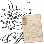 Reusable PLASTIC Wall STENCIL Template // 17.7"x25.6" or 25.6"x37.4" // COFFEE
