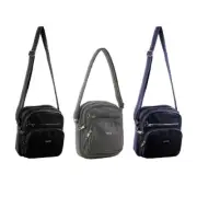 NEW PIERRE CARDIN NYLON ANTI-THEFT CROSS BODY BAG Slash Proof