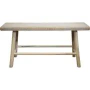Woven Rattan Timber 92x45cm Stool Bench Seat Rectangle Home Room Furniture Wash