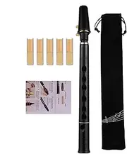 Travel Sax - 8-Hole C Key Saxophone | Practice Tool for Musicians and Beginners, Woodwind Instrument with Reeds and Carrying Bag