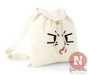 Angry face backpack funny holiday school college organic cotton day bag