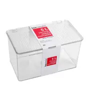 5x Clear Acrylic Storage Box Hinged Lid Case Jewellery Organiser Container L