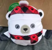 Merry & Bright Collection Squeaking Dog Toy / Plush Polar Bear