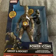 NEW Marvel Power Icons Talking Groot & Rocket Motion Activated Lights Sounds