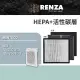 【RENZA】適用TECO 東元 NN2501BD NN-2501BD NN2501智慧感應DC節能空氣清淨機(2合1HEPA+活性碳濾網 濾芯)
