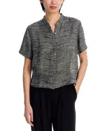 Eileen Fisher Mandarin Collar Shirt