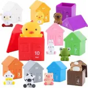 OMIPAWZ Farm Animals Toys, Montessori Toy with Finger Puppets Learning Sorting