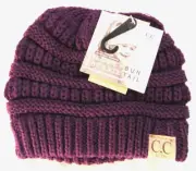 C.C. Kids Exclusives Purple Messy Bun Beannie Toboggan Hat Size OS NWT