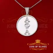 Promise White Sterling Silver 1.50:Inch Metal Pendant with 3.51ct Cubic Zirconia