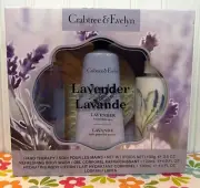 CRABTREE & EVELYN LAVENDER Hand Therapy BODY WASH body Lotion LOOFAH GIFT SET