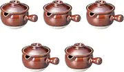 Set of 5, Yukihei No. 4, 5.1 x 5.1 x 4.3 inches (13 x 13 x 11.1 cm), 700cc | Rice Pot, Pottery (Earth), Direct Fire, Setomonohonpo