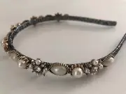 Women Lady Girl Pearl Retro Glitter Gem Hairband Hair Head Band Headband Hoop