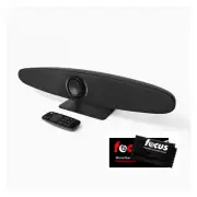 Rocware RC10 4K UHD USB Black Video Bar and Focus Cleaning Cloth Bundle
